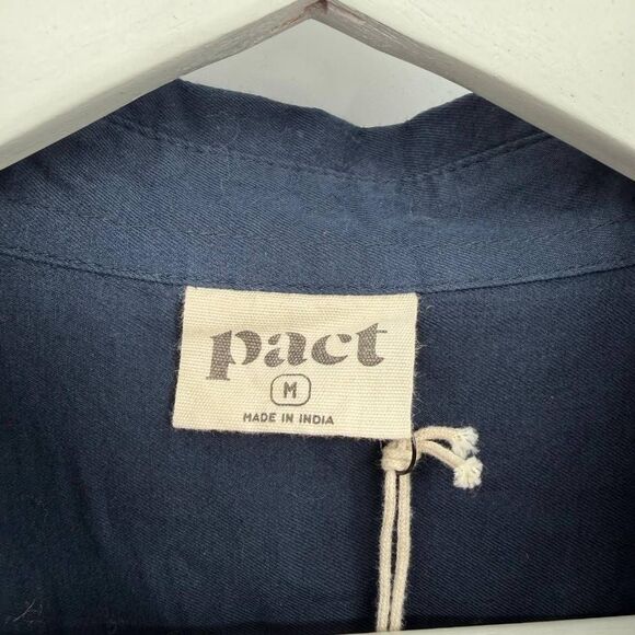 Pact Women's Blue Organic Cotton Shirt Size M - Picture 3 of 6